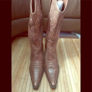 Dumond Womens Brown leather Cowboy Boots Size 5.5